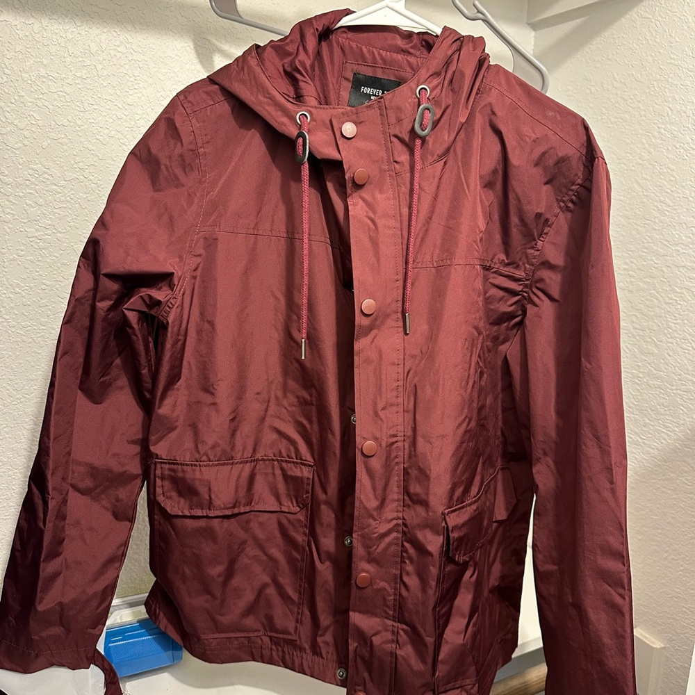 Forever 21 Burgundy Hooded Jacket